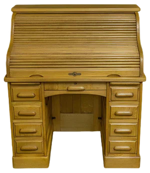 Small Antique Oak Roll Top Desk
