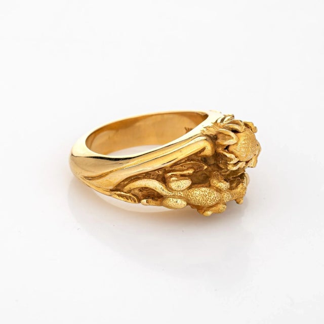 Modern Panther Snake Nest Ring Vintage 18k Yellow Gold Heavy 37 Grammes Men''s Jewellery size 11 For Sale - Image 3 of 7