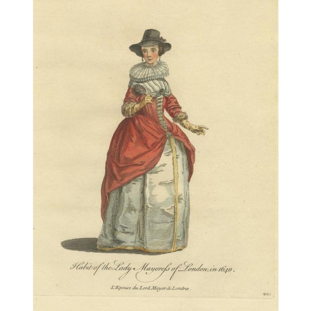 Jefferys, Lady Mayoress of London in 1640, Ruff and Red Gown, 1757, Engraving For Sale - Image 9 of 9