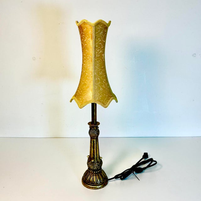 Late 20th Century Late 20th C Vintage French Neoclassical Acanthus Leaf Candlestick Nightlight Table Lamp For Sale - Image 5 of 14