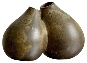 Mid-Century Sandstone Soliflore Double Bud Vase