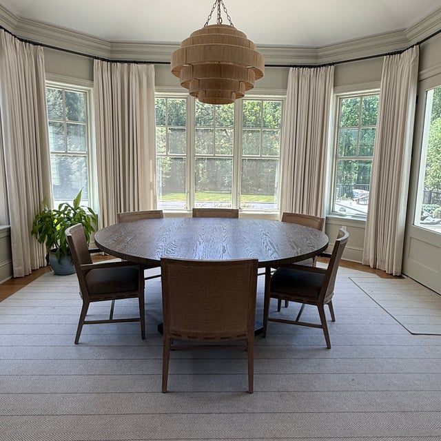 Round 78” Dining Table A great family table of excellent quality in a gray wash finish. Believed to be Hickory Chair but...