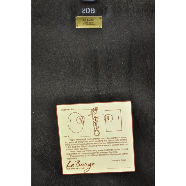 Late 20th Century LaBarge Italian Mediterranean Wrought Iron Flower Leaf Scroll Arched Wall Mirror For Sale - Image 9 of 10