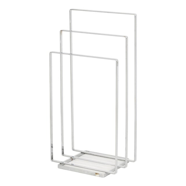 Modern Chrome-Plated Three Tier Towel Rack For Sale