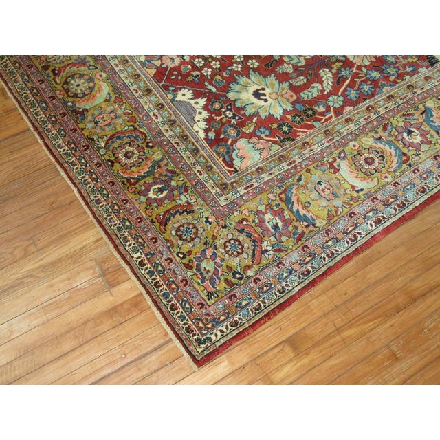 Persian Antique Persian Tabriz Sarouk Carpet For Sale - Image 3 of 9
