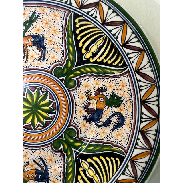 Coimbra Ceramic - Hand Painted Portuguese Plate For Sale In New York - Image 6 of 9