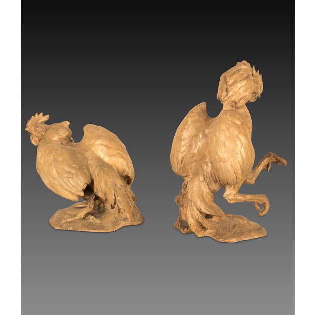 Antique Italian Terracotta Cockerels, 1850, Set of 2 For Sale - Image 4 of 8