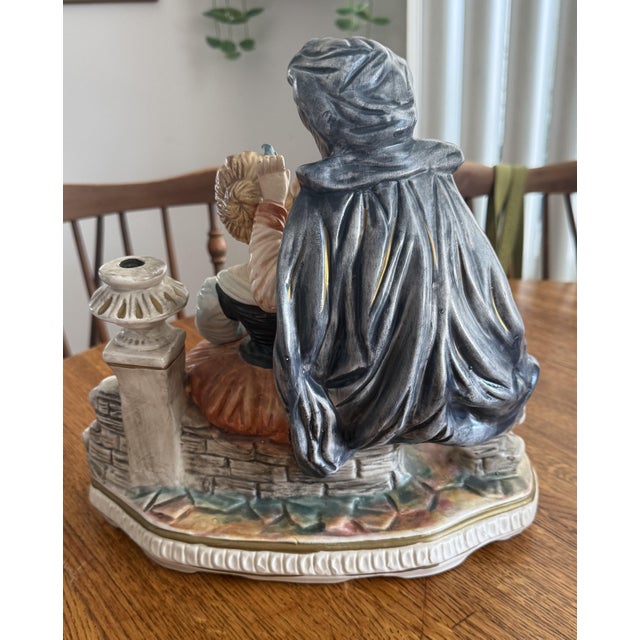 Victorian Vintage Capodimonte Porcelain Victorian Couple Figurine For Sale - Image 3 of 8