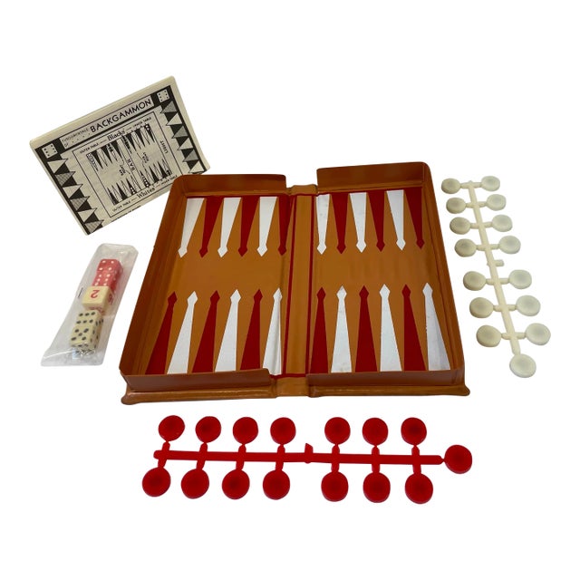 Vintage Magnetic Travel Backgammon Game in Case For Sale