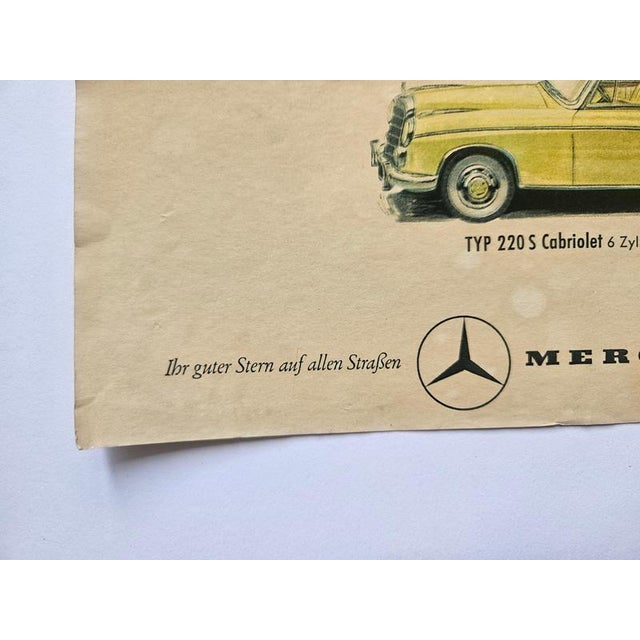Art Deco Mercedes Benz Automobile Advertising Poster, 1930s For Sale - Image 4 of 9