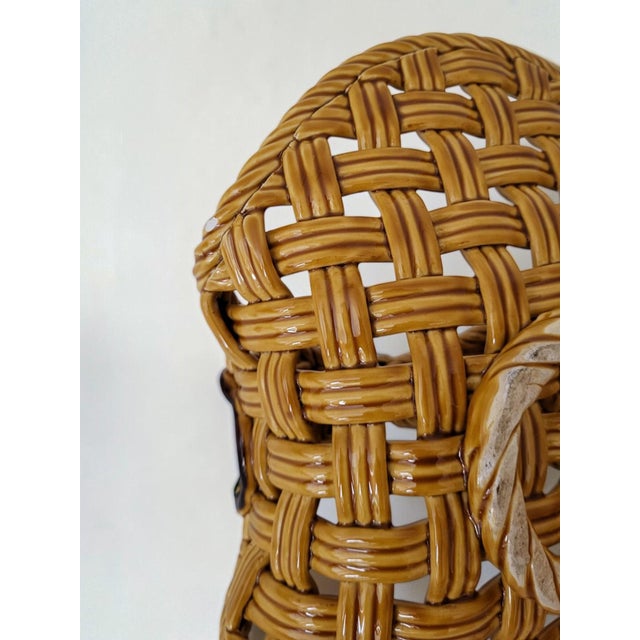 Woven Earthenware Basket from Vallauris, 1970s For Sale - Image 6 of 8