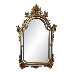 Vintage Large Gilded Gold Rococo Hollywood Mirror