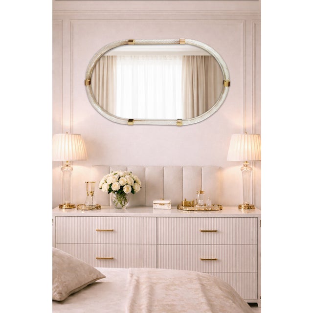 Giove Murano Glass Mirror by Fratelli Tosi For Sale - Image 9 of 14