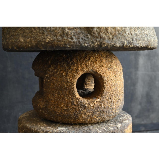 Antique Japanese Granite Stone Lantern / Taisho-Showa Era / Garden Ornament For Sale - Image 14 of 17