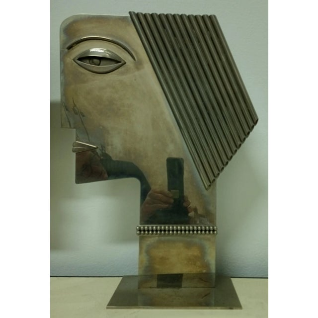 1970s Austria Pair Modernist Profile Head Sculptures tamped Hagenauer Wien - a Pair For Sale - Image 4 of 14