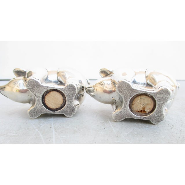 Late 20th Century Sterling Silver Pig Salt and Pepper For Sale - Image 5 of 8