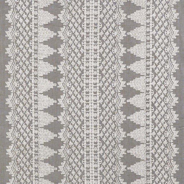 Sample - Schumacher Wentworth Embroidery Fabric in Haze For Sale