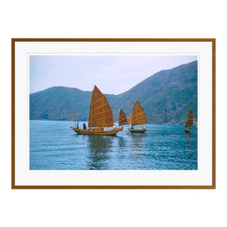 Toni Frissell 'Junks in Hong Kong Harbour' Archival Pigment Print Framed in Brown For Sale
