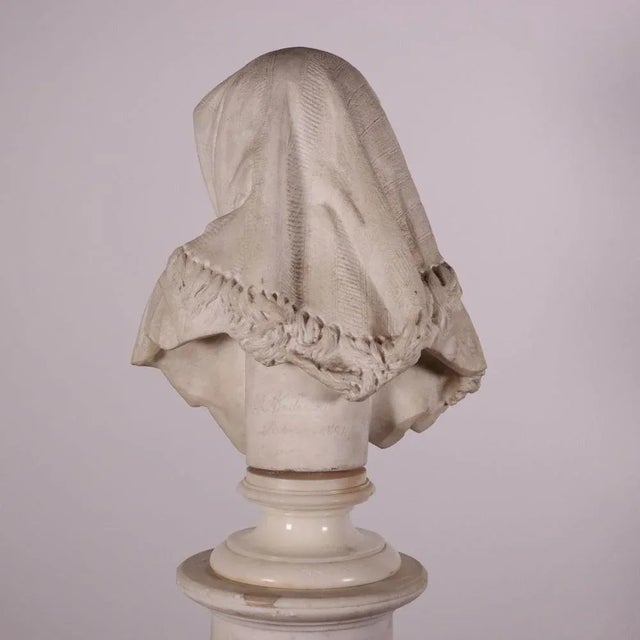 Sculpture of a Young Girl, Marble For Sale - Image 9 of 14