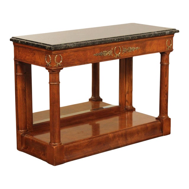 Henredon French Empire Style Burl Wood Marble Top Console Chairish