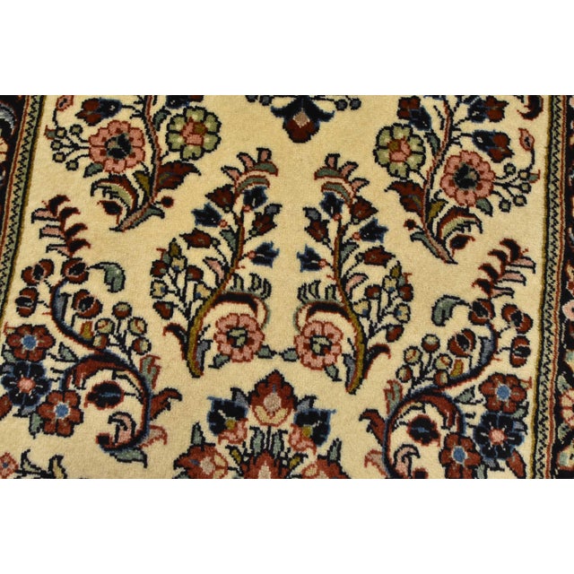 Ivory Fine Kashmar Runner 2’3” X 7’4” Ivory Wool Traditional Hand-Knotted Rug For Sale - Image 8 of 12