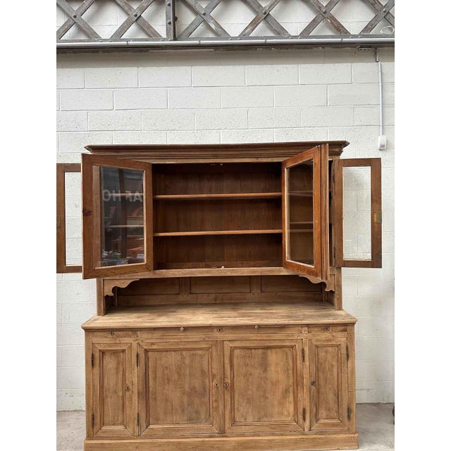 Wood Large Country Style Oak Cabinet For Sale - Image 7 of 17