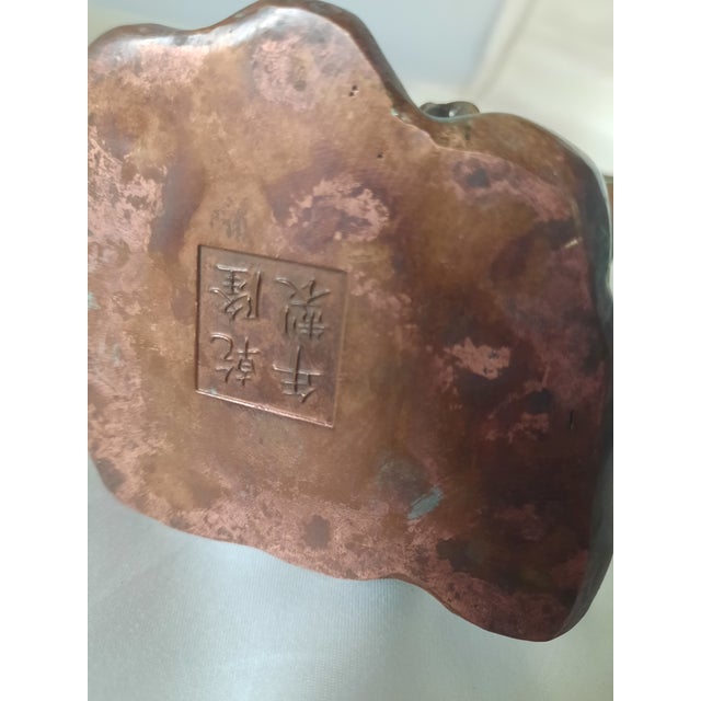 Vintage Cast Bronze Guan Yu Figurine With Qianlong-Style Mark For Sale In New York - Image 6 of 7