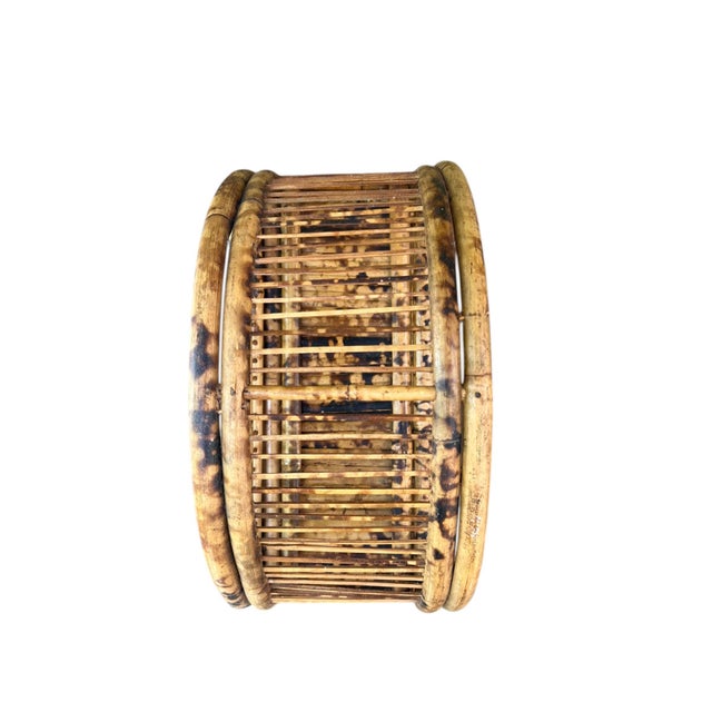 Early-Mid 20th Century Palm Beach Modern Tortoise Shell Burnt and Split Bamboo Table Shelf or Etegere For Sale In Atlanta - Image 6 of 6