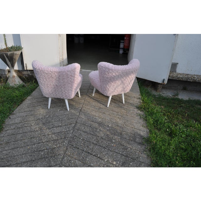 Set of Pink Faux Fur Cocktail Chairs For Sale - Image 4 of 9