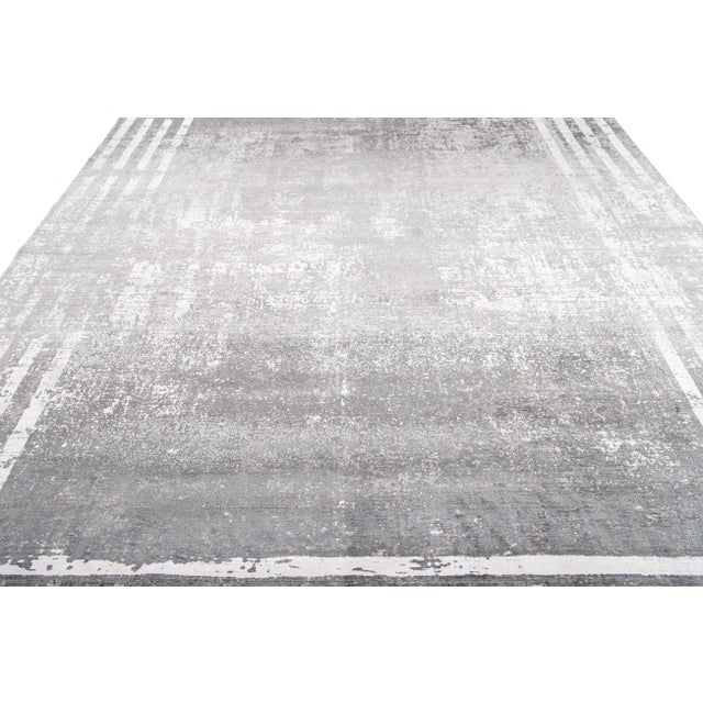 21st Century Contemporary Wool and Silk Rug For Sale - Image 12 of 13