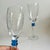 Contemporary Vintage Champagne Flutes Etched Grape Design With Blue Stem Detail - Set of 2 For Sale - Image 3 of 6