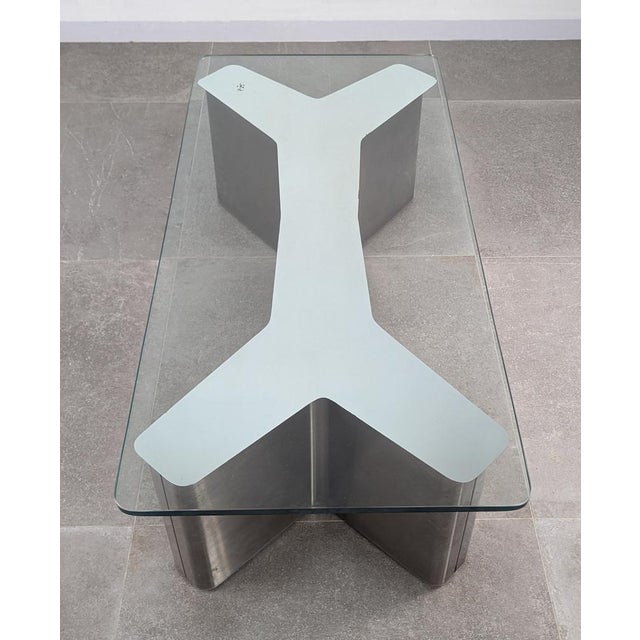 Stainless Steel Ypsilon Coffee Table, 1970s For Sale - Image 4 of 11