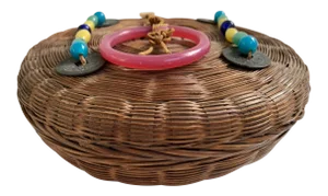 Peking Glass Decorated Basket