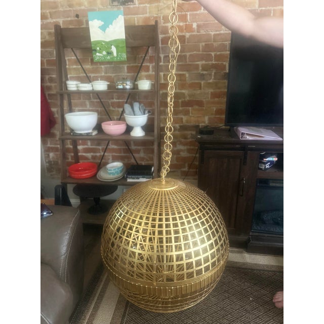 AERIN Aerin Mill Large Globe Lantern in Gild Ceiling For Sale - Image 4 of 4