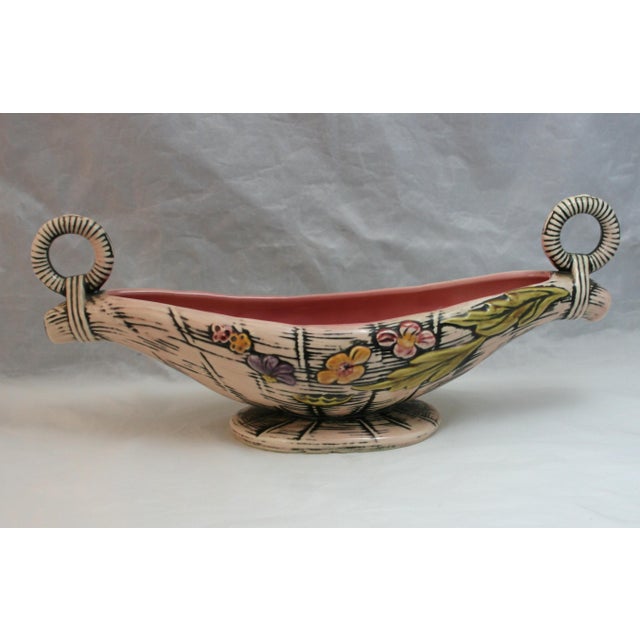 Vintage Hull Pottery Pink Blossom Flite Console Centerpiece This vintage Hull console centerpiece was introduced in 1955....