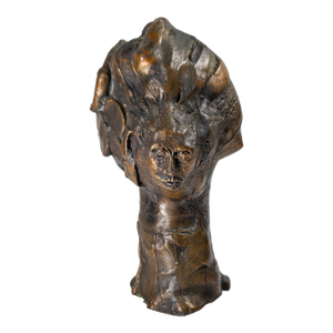 Mid-Century Abstract Weird Bronze Figural Bust Attributed to Bernard Reder