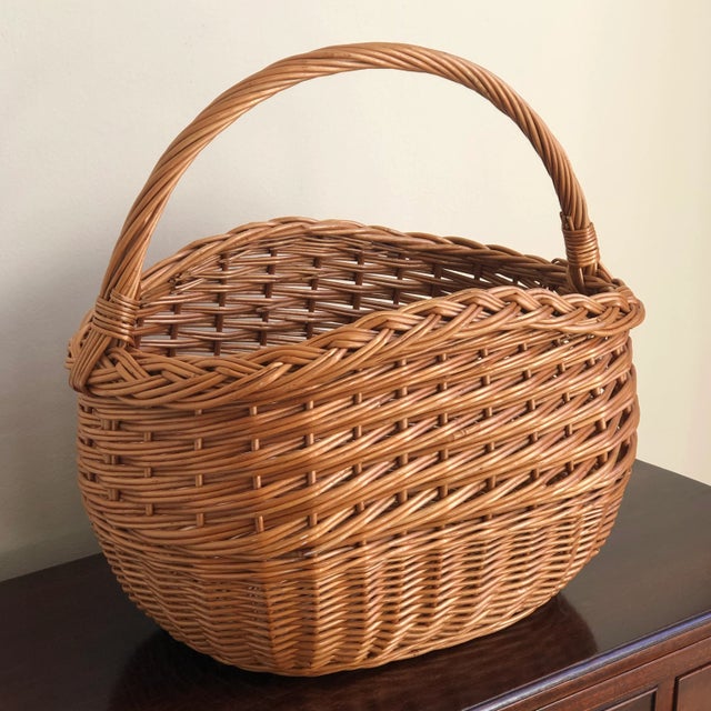 Farmhouse Rustic Mid-20th Century Market Basket For Sale - Image 3 of 9