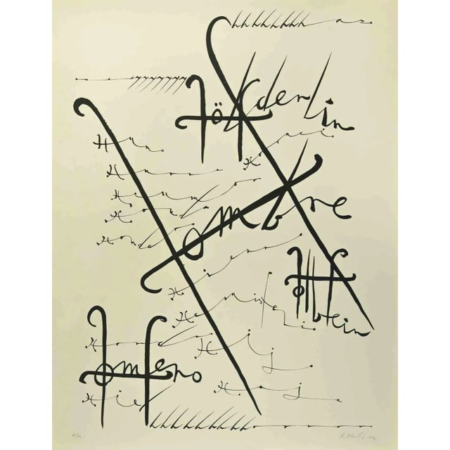 Modern Rafael Alberti, Letter H, Lithograph, 1972 For Sale - Image 3 of 3