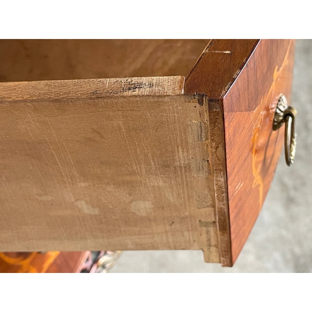 1940s French Regency Demilune Commode With Inlay For Sale - Image 5 of 8