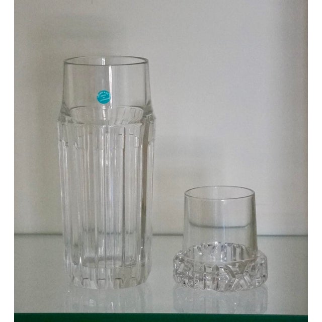 Art Deco Tiffany & Co. Atlas Crystal Bedside Water Decanter Carafe With Insert Tumbler Lid For Sale - Image 3 of 6