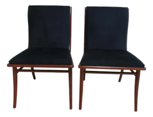 1990s Pair Bexley Heath Widdicomb Teak Dining Room Side Chairs Danish Modern