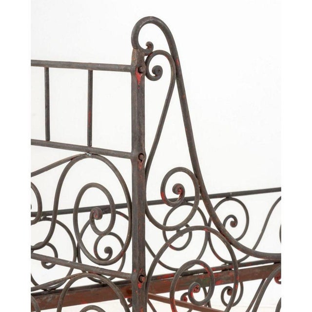 Antique French Iron Campaign Daybed For Sale - Image 4 of 8