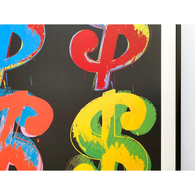Andy Warhol Estate Vintage 1989 First Edition Lithograph Print Large Framed Pop Art Poster " Dollar Signs ( $4 ) " 1982 For Sale - Image 10 of 12