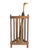 Charming antique umbrella and walking stick stand crafted in solid oak, featuring classic bobbin-turned columns and a...