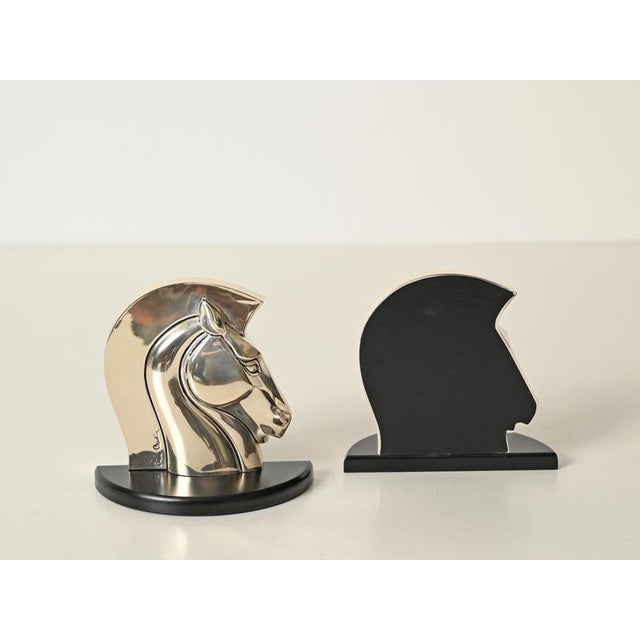 Silver-Plated Horse Bookends by Pierre Cardin for Lamag, Italy, 1980s, Set of 2 For Sale - Image 10 of 16