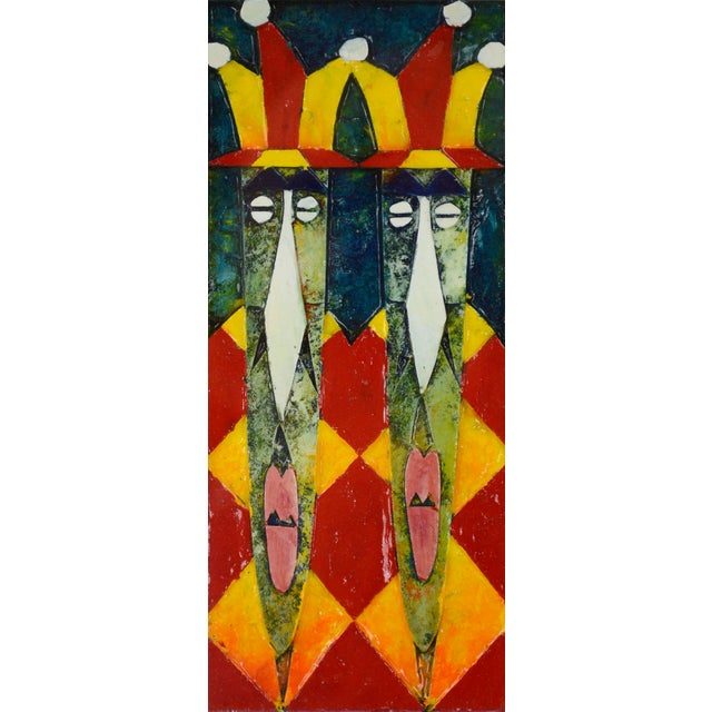 Figurative Late 20th Century "Fools" Carved Paper Relief Painting by Martin Ingley, Framed For Sale - Image 3 of 8