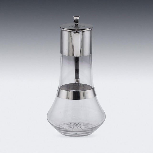 Antique Victorian Silver and Glass Claret Jug, Sheffield, 1889 For Sale - Image 6 of 18