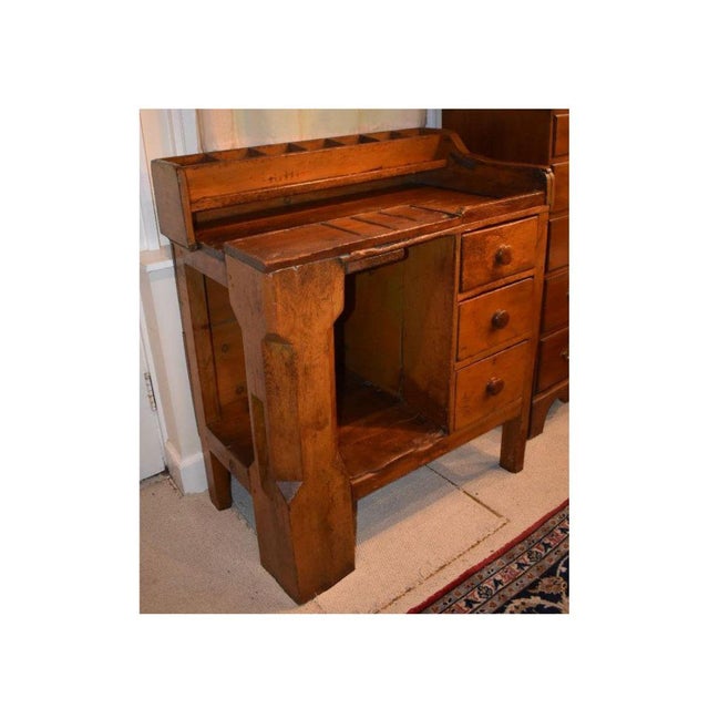 American country workbench, 19th century. Perhaps this was a jeweler's or watch maker's workbench. This handmade piece...