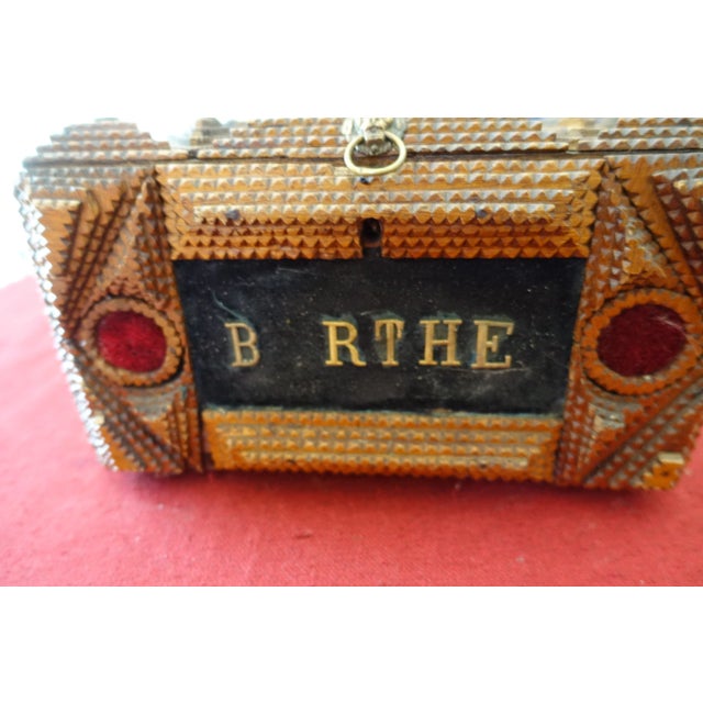 Beautiful craft or jewelry box made from reclaimed materials Unique object like all tramp art pieces, neat interior with...