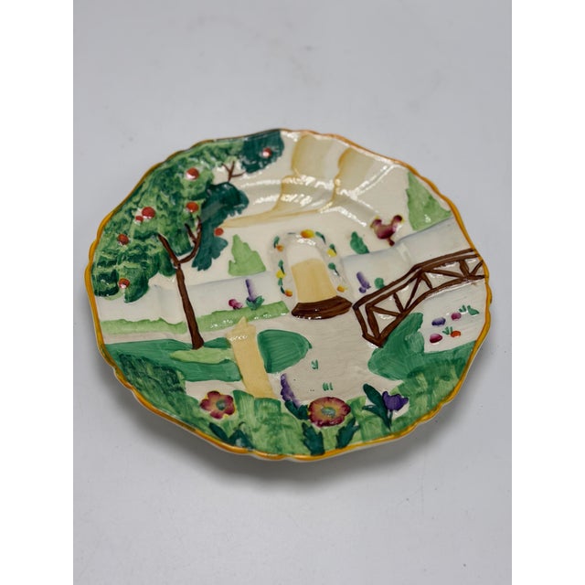 Ceramic English Ceramic Folk Art Plate For Sale - Image 7 of 7